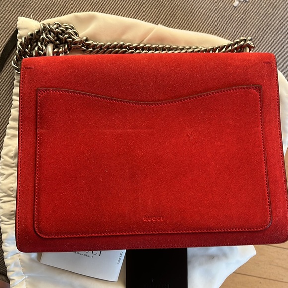 Gucci Red Suede Large Dionysus Shoulder Bag - Picture 15 of 17
